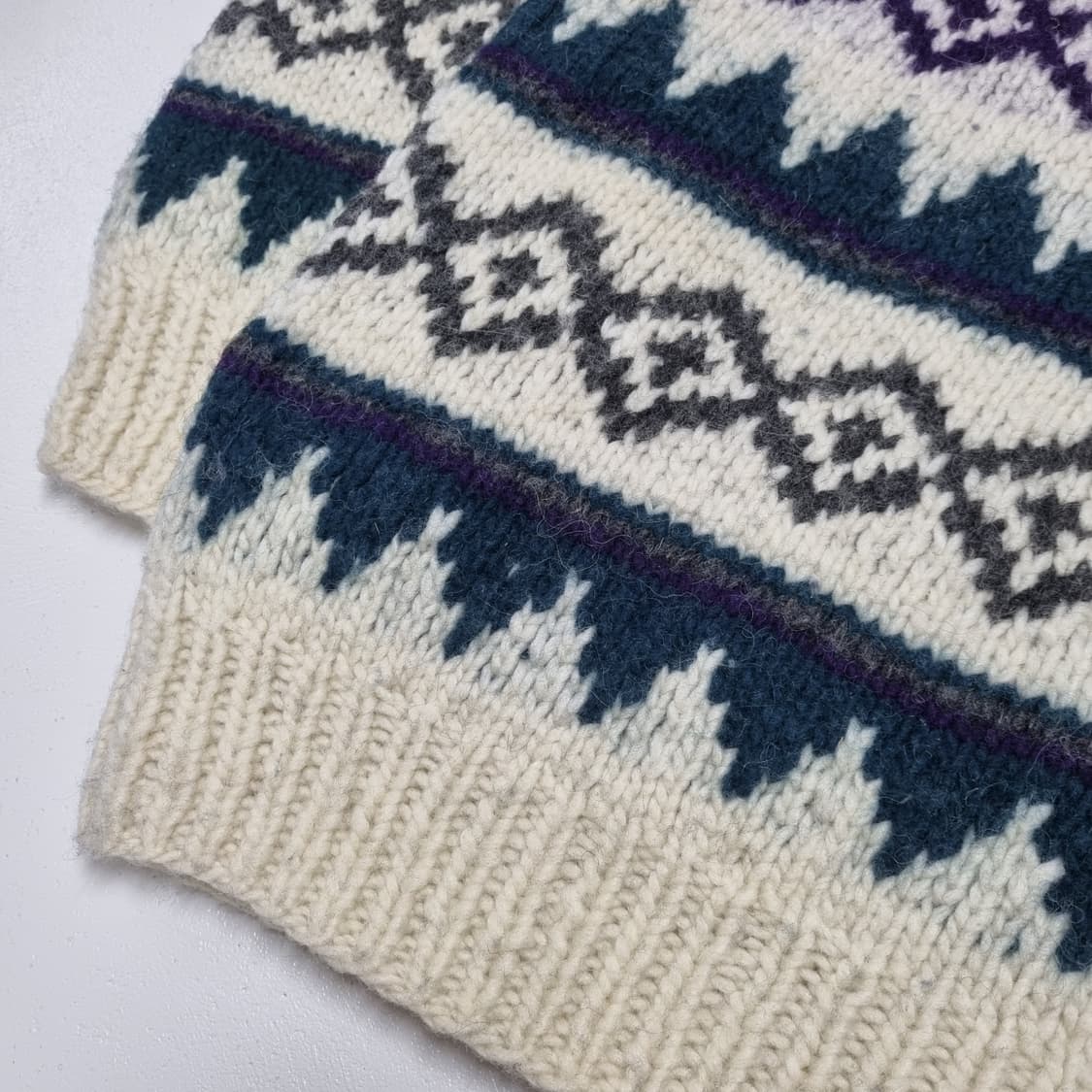 80S VINTAGE 아즈텍 코위찬 가디건 - XL 상품이미지9