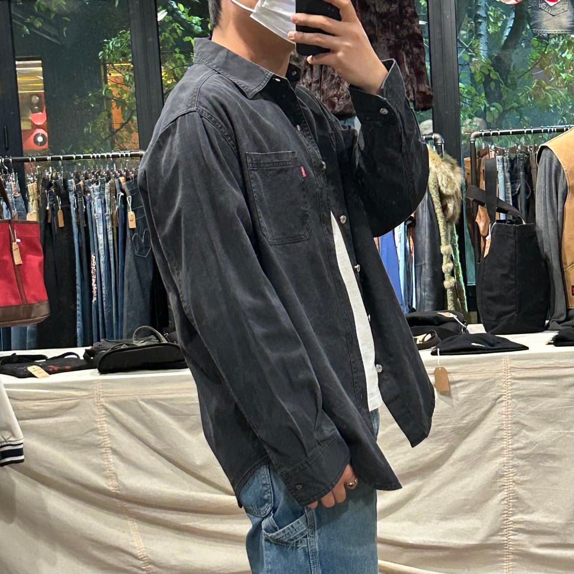 L) 리바이스 흑청 투포켓 워크 데님 셔츠 자켓 T버튼 타입 상품이미지10