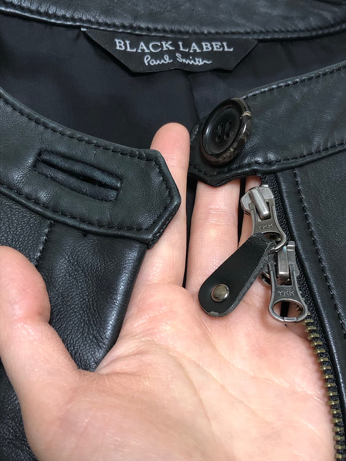 40 양가죽 폴스미스 블랙라벨 투웨이 핀턱 라운드카라 7부 가죽자켓 상품이미지6