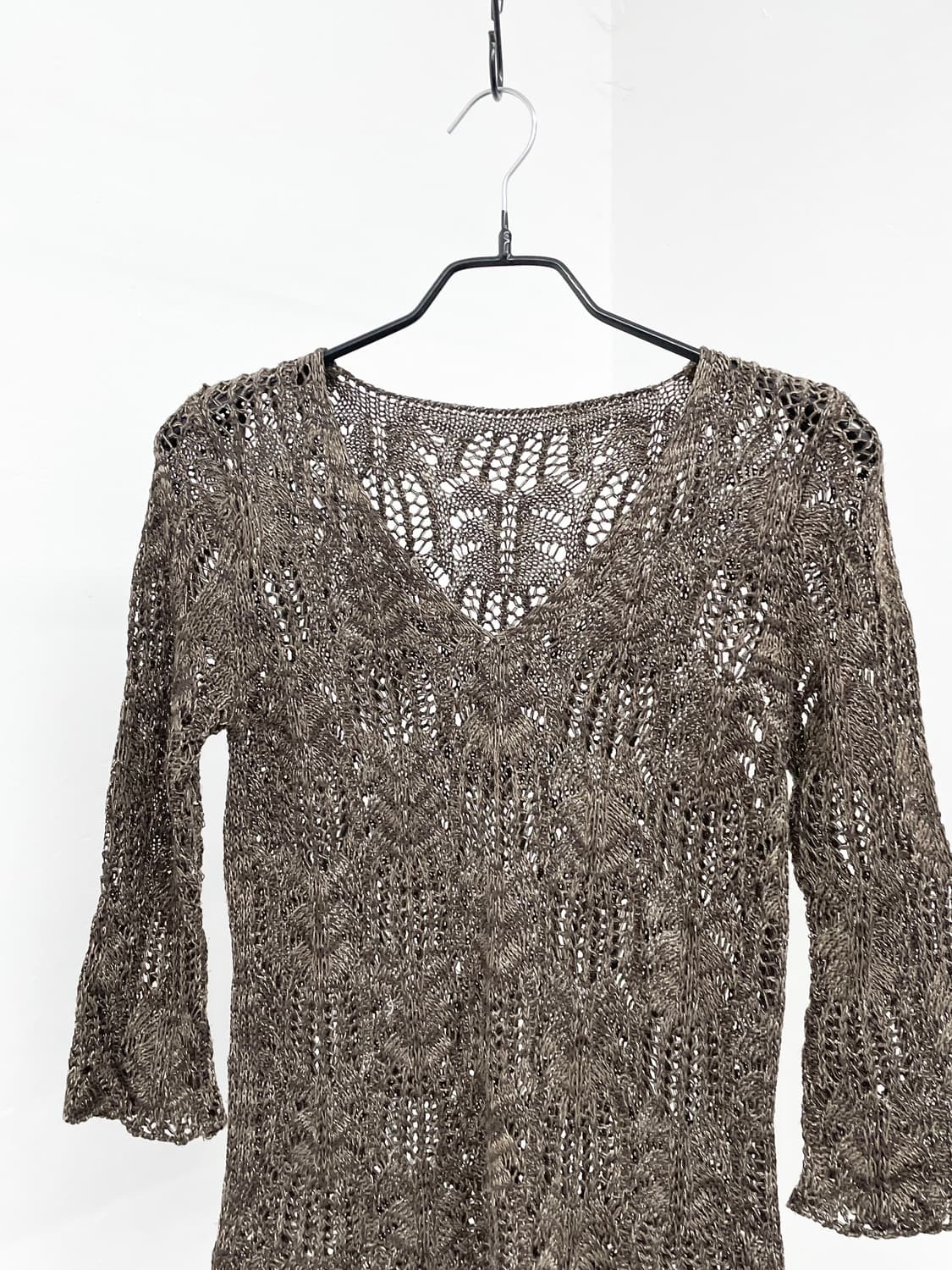 브라운 크로셰 니트 탑 상품이미지6