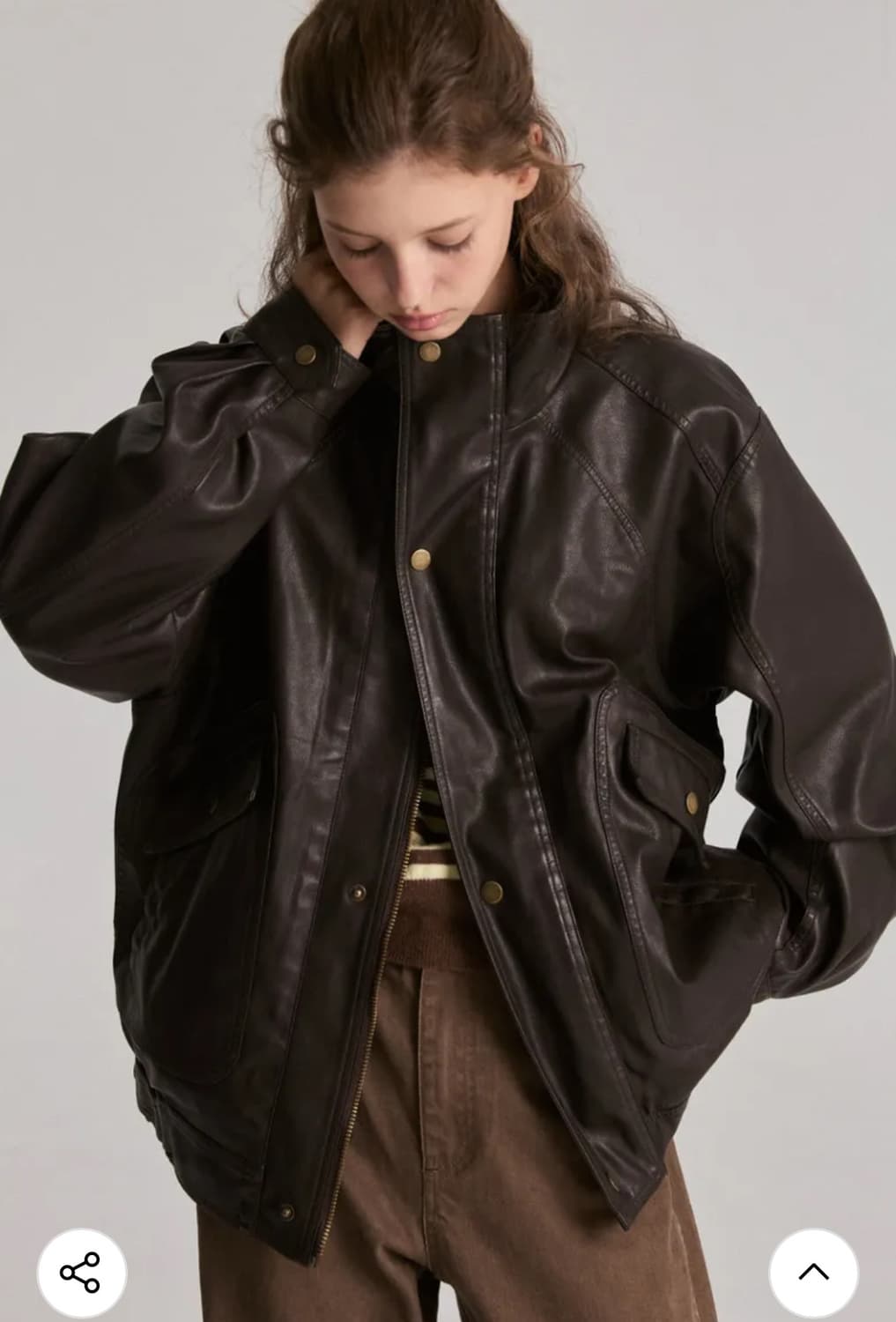 레스아뜰리에 오보 캐주얼 레더블루종 브라운 상품이미지4