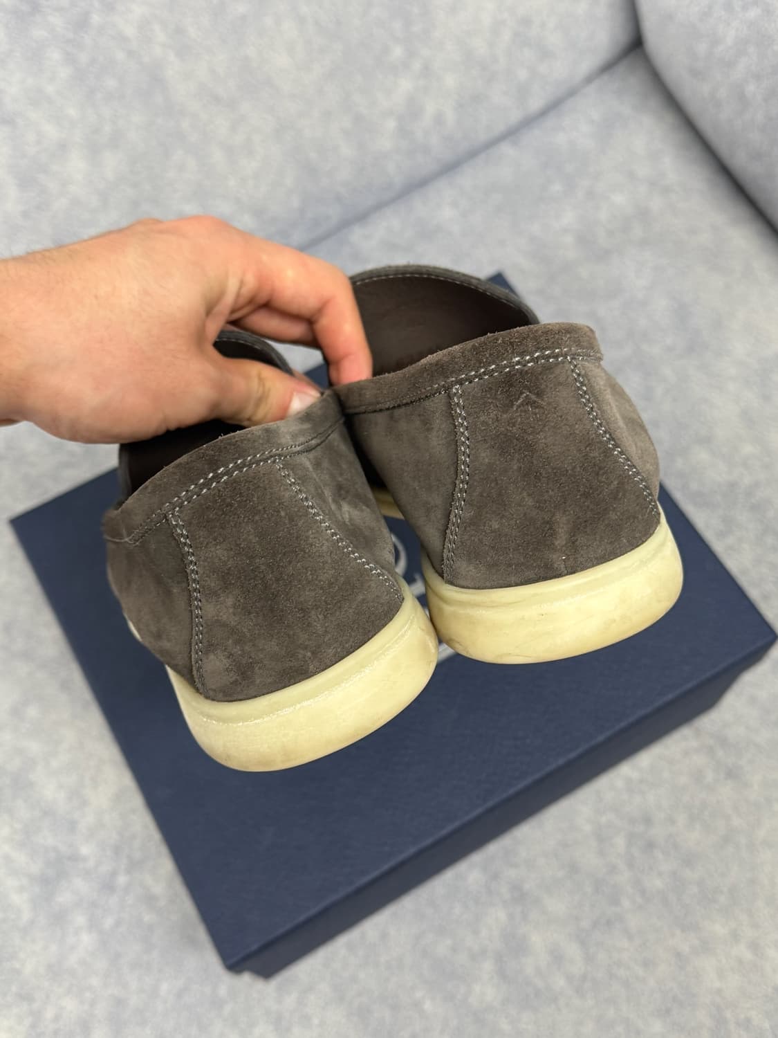 로로피아나 썸머워크 스웨이드 로퍼 브라운 40 상품이미지6