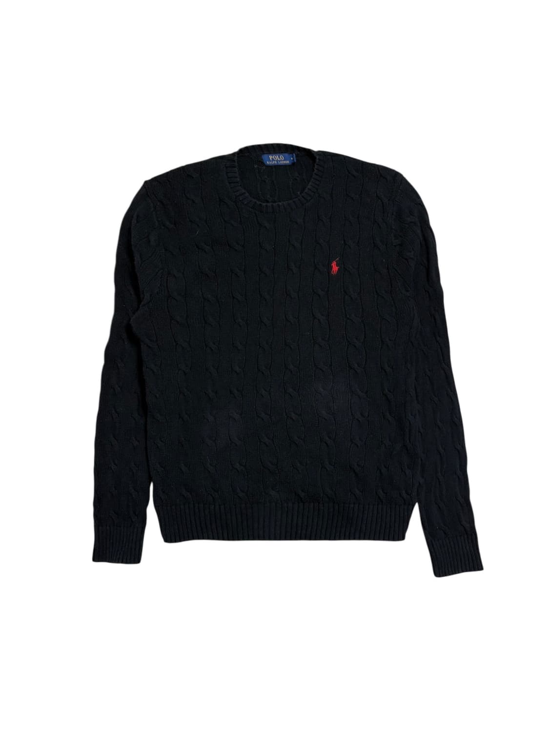 폴로 랄프로렌 케이블 니트 코튼 스웨터 블랙 상품이미지2