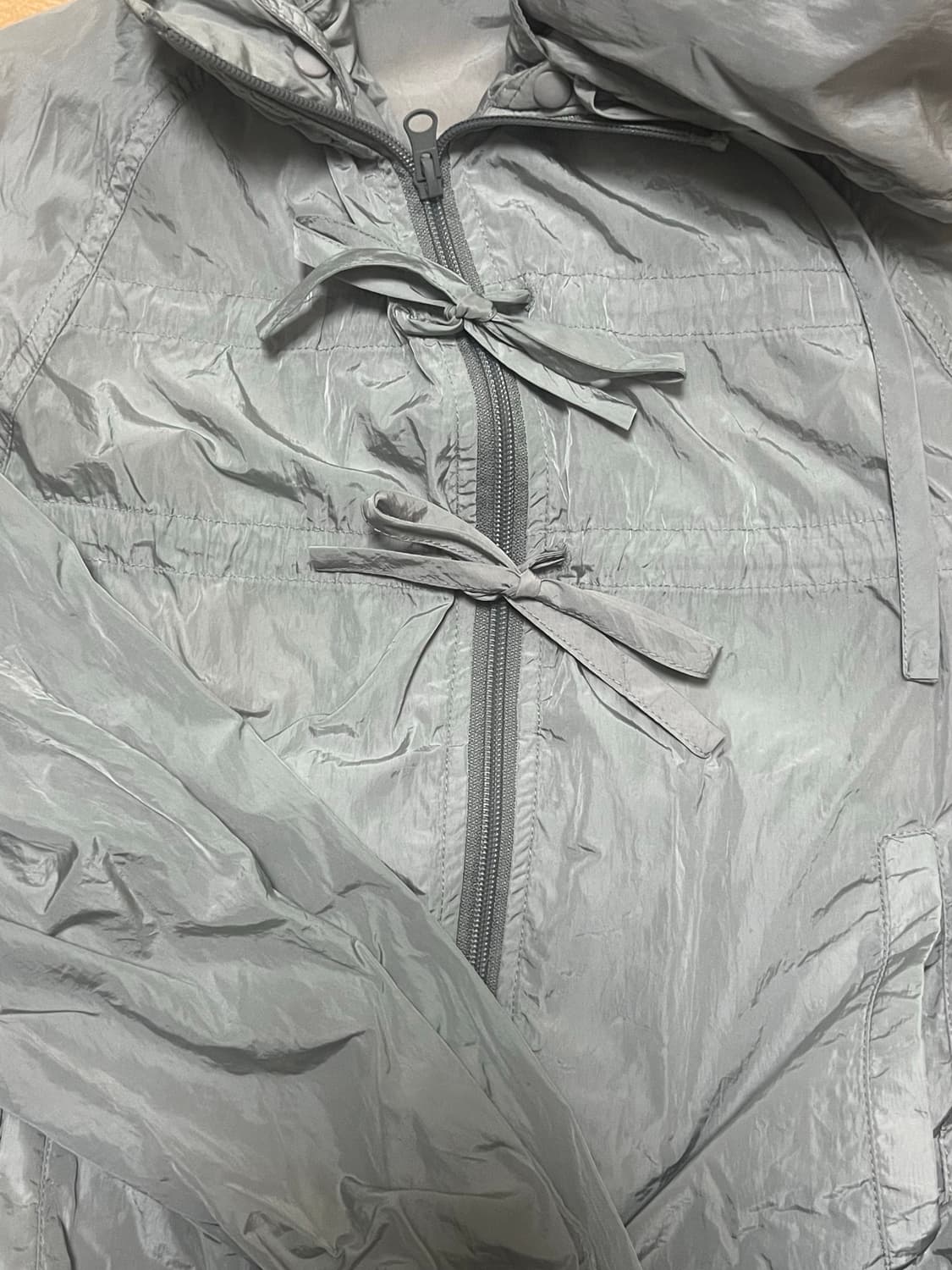 파르티멘토 우먼 쉬어 리본 트랙 자켓 라이트 그레이 상품이미지3