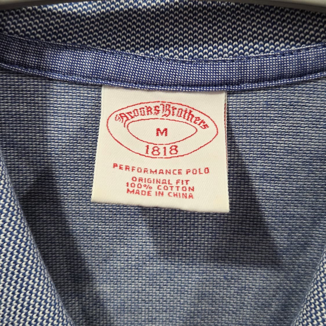 브룩스브라더스 피케 카라 멜란지 블루 반팔티 M  상품이미지3