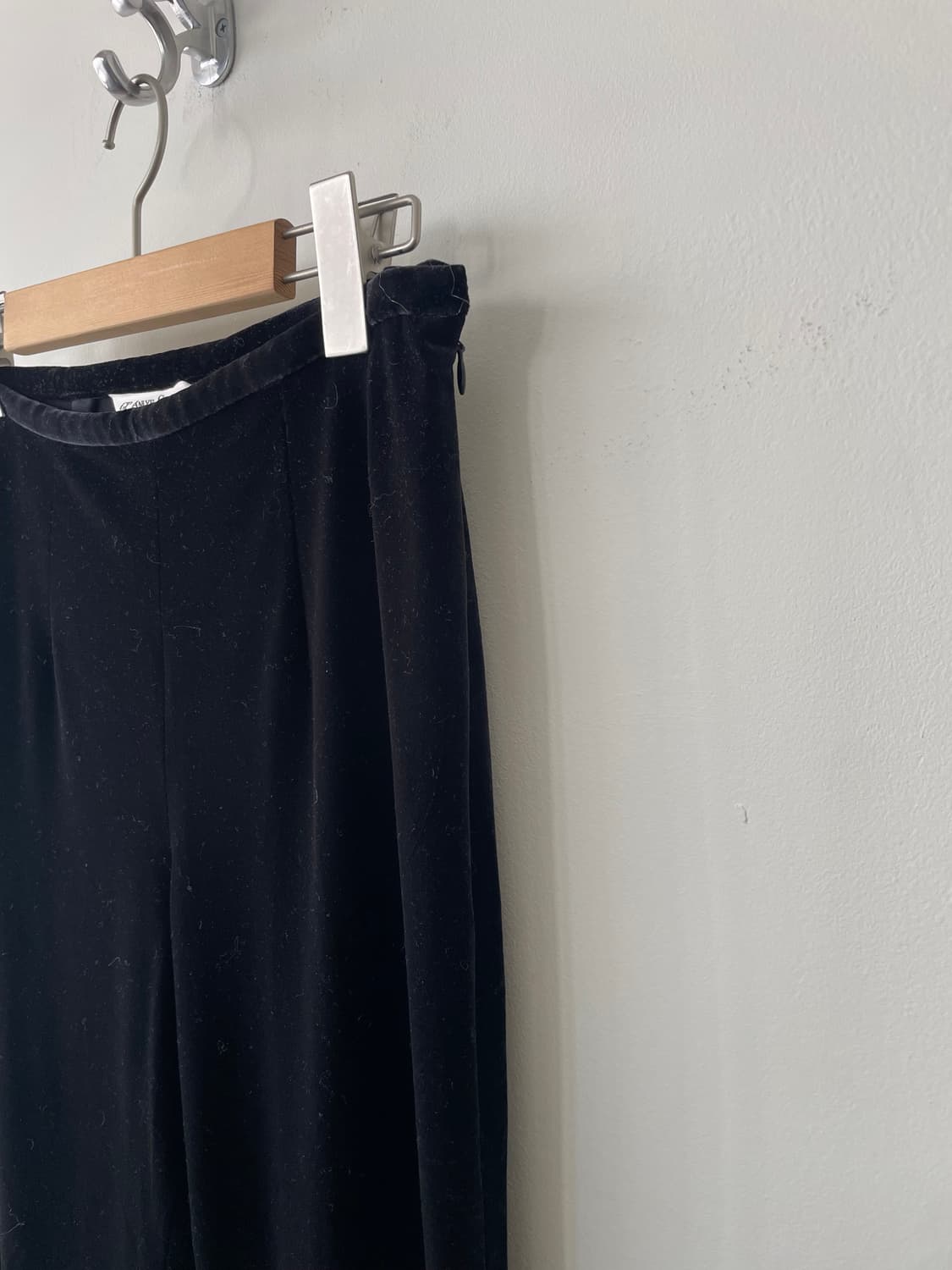 vintage black velvet boots cut pants 상품이미지3