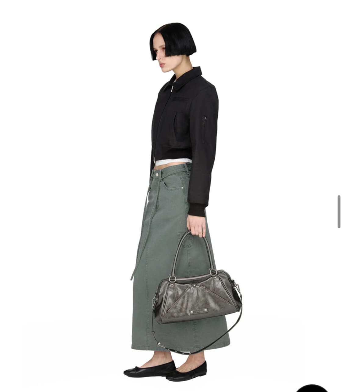 썬번프로젝트 블랙 코튼 크롭 자켓 상품이미지2