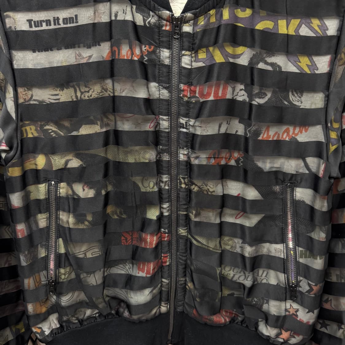 00s 히스테릭 글래머 그래픽 보머자켓 전후면 프린팅 포인트 블랙 상품이미지5