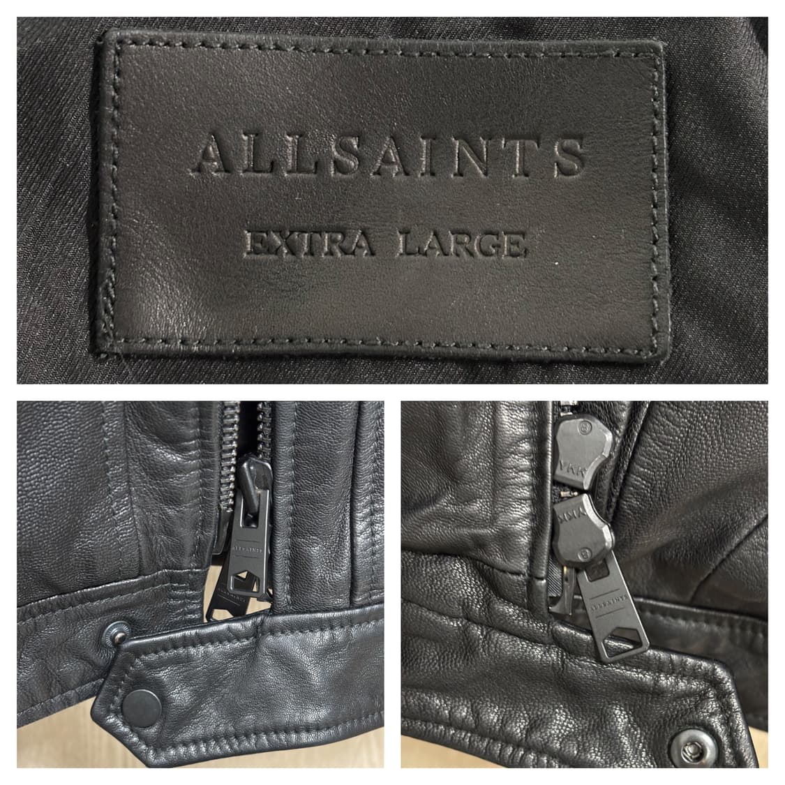 새상품급)올세인츠 집업 가죽자켓XL/105/블랙 상품이미지7