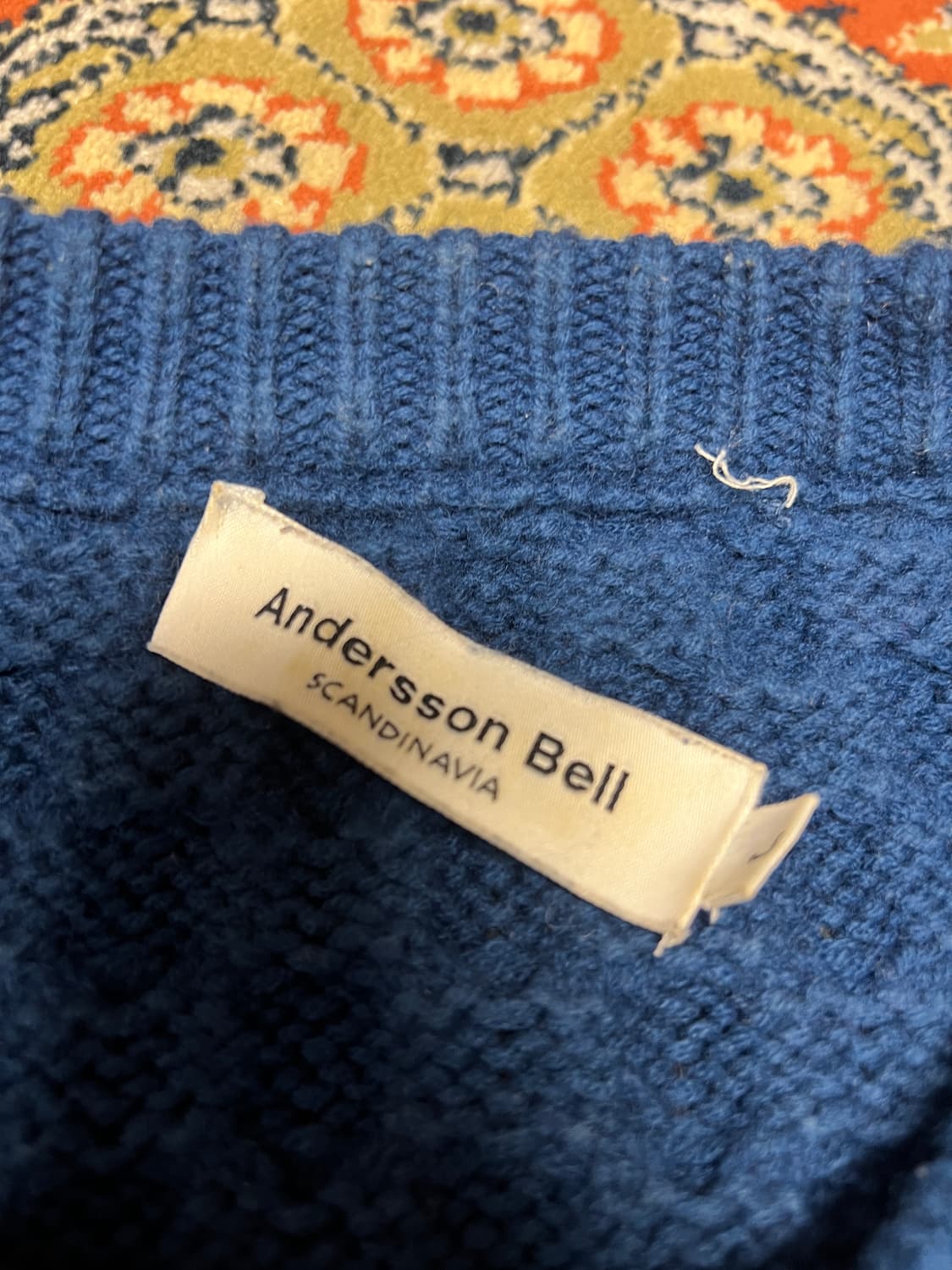 [L] 앤더슨벨 네이비 블루 케이블 니트 상품이미지4