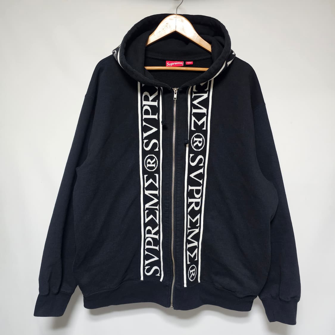 슈프림 로만 후드집업 블랙 XL 상품이미지1