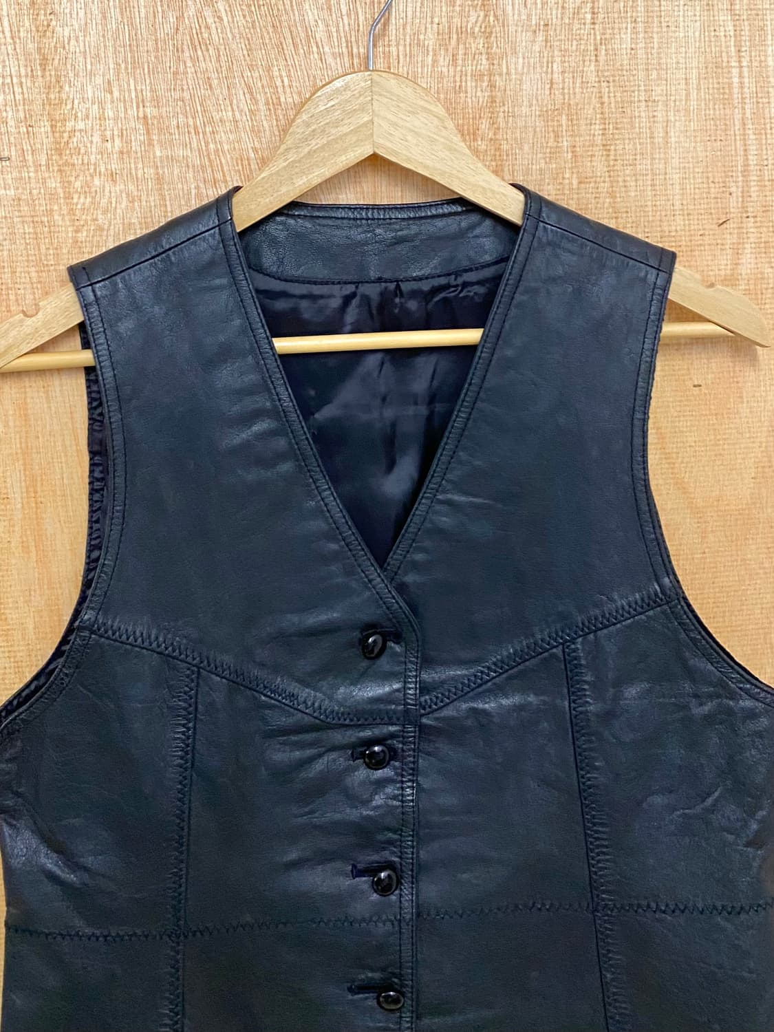 VTG stitch leather vest 빈티지 스티치 레더 베스트 상품이미지3