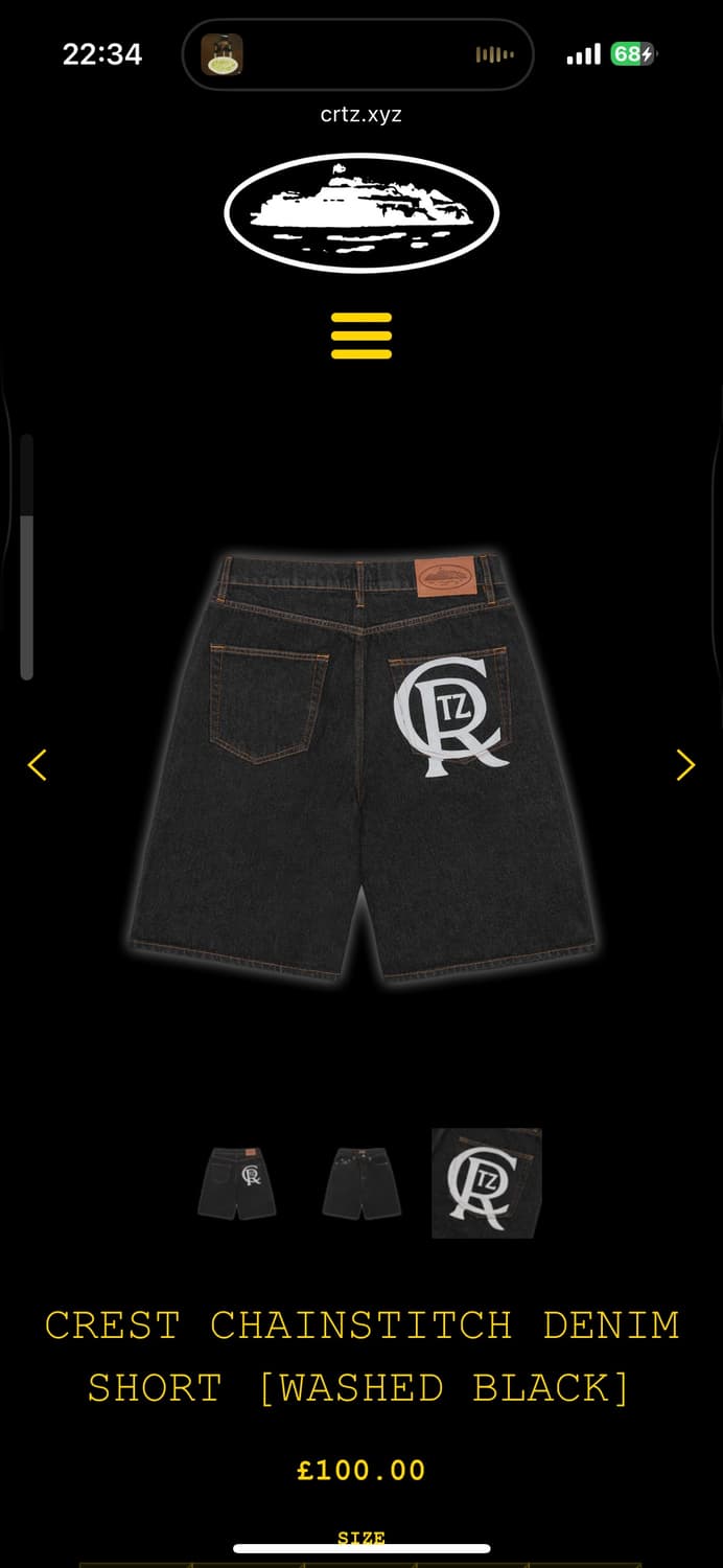 Corteiz Crest Chainstitch Denim Shorts 상품이미지1