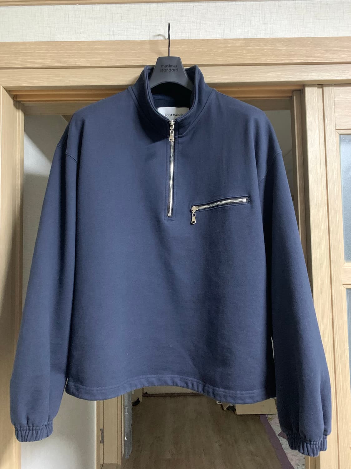 토니웩 extra heavy sweat half zip-up navy 상품이미지1
