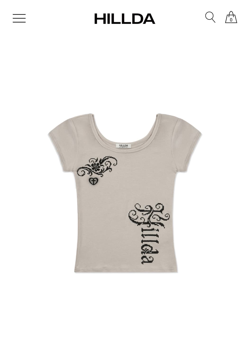Hillda Lust Slim Tee_Beige 상품이미지1