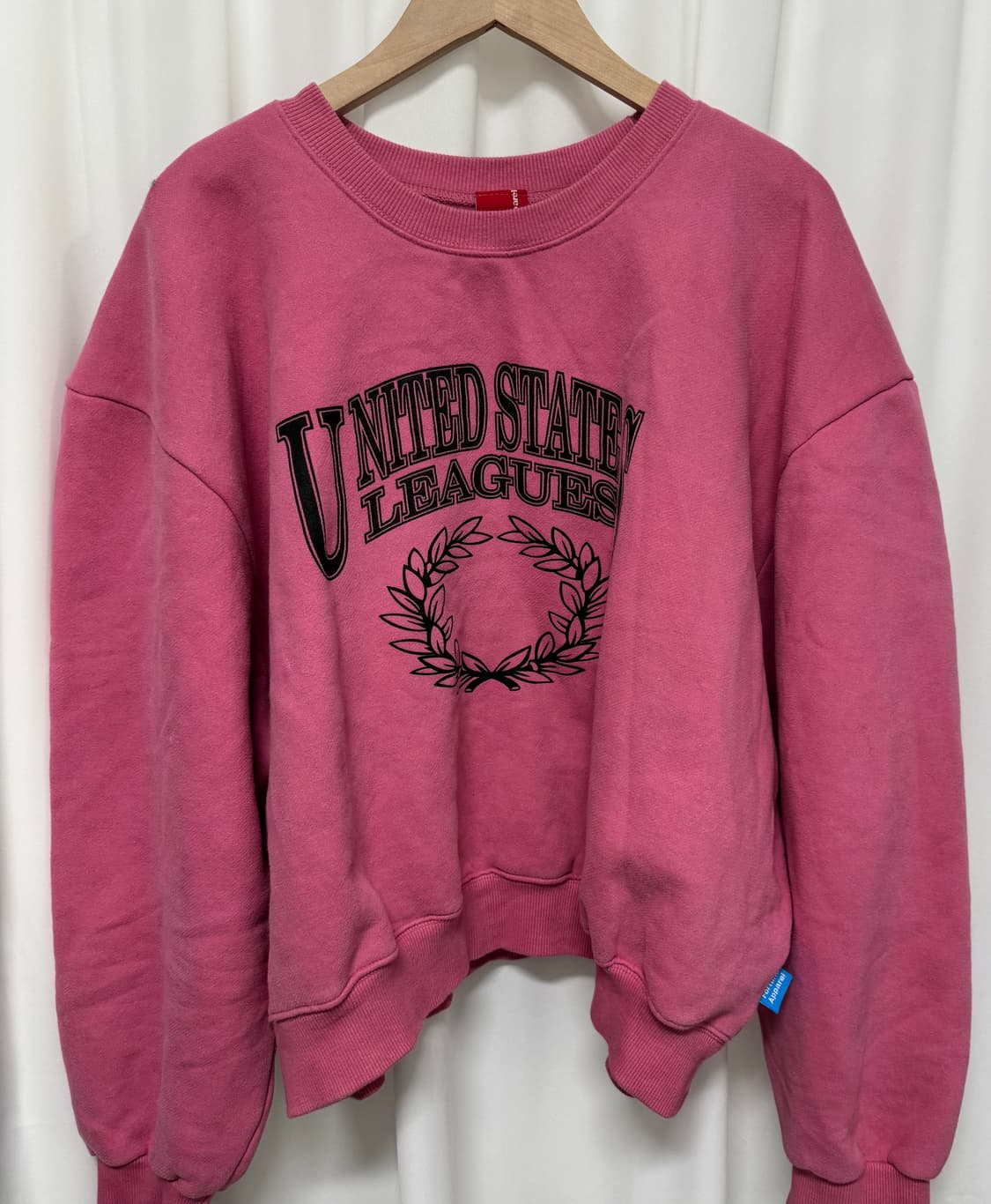 fortune apparel 핑크 기모 맨투맨 상품이미지3