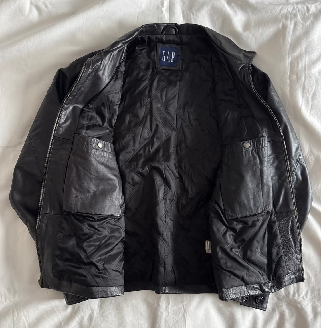 [M] 올드갭 싱글 집업 레더 자켓 상품이미지2