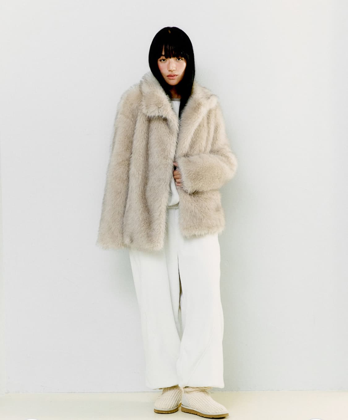 오피쉬 FLUFFY MIX FUR JACKET (LIGHT GRAY) 상품이미지4