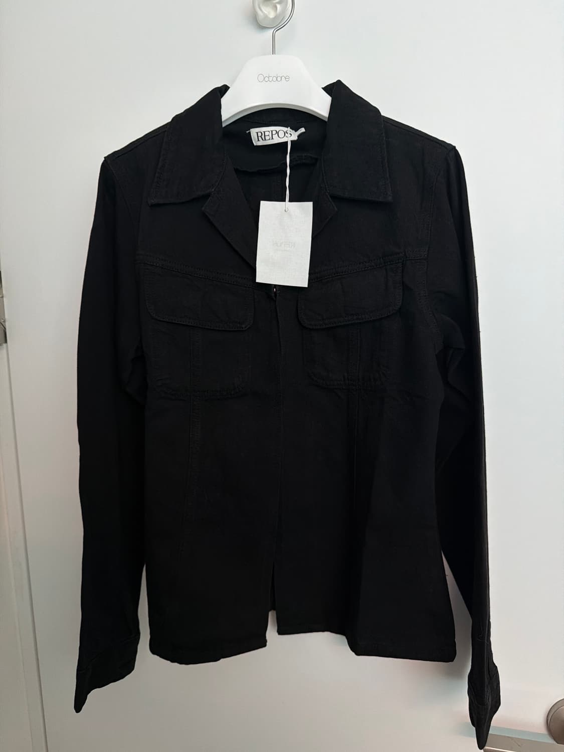 리포스 / COTTON DENIM SHIRT (BLACK) 상품이미지4