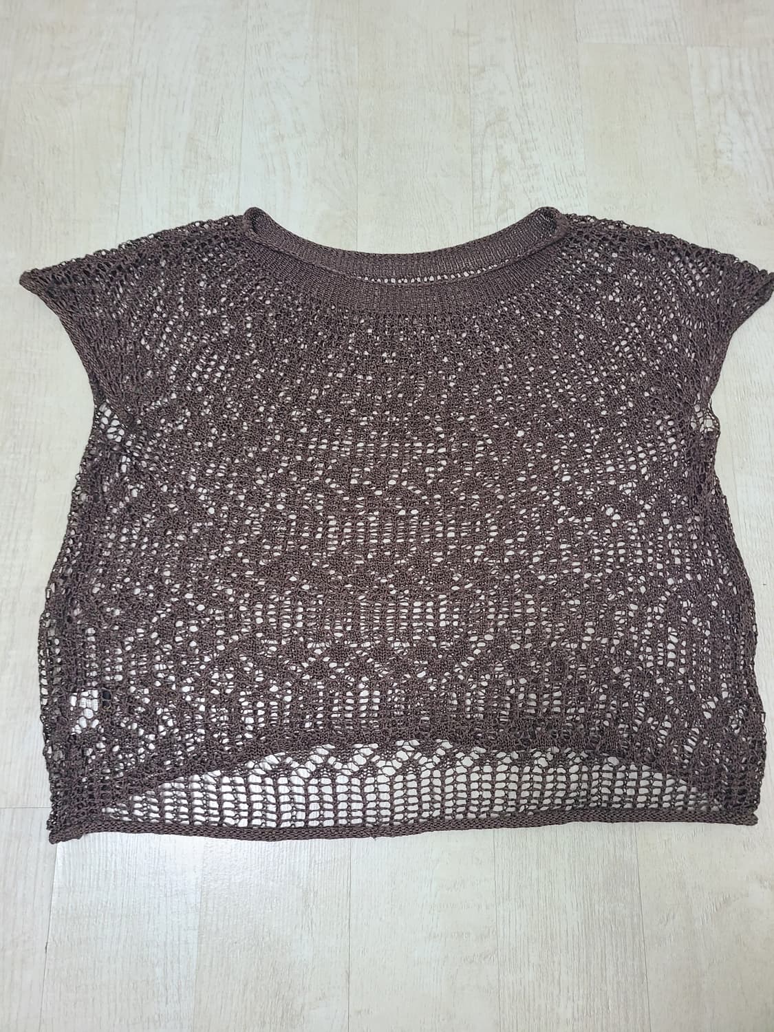 도쿄빈티지 새상품 그물 레이어드 티 갈색 상품이미지6