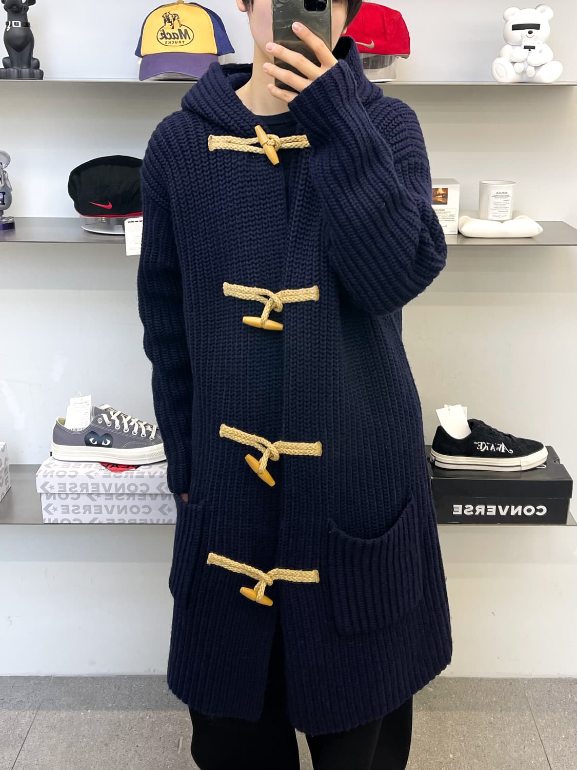 폴로랄프로렌 90s 니트 울 더플 후드 자켓 상품이미지2