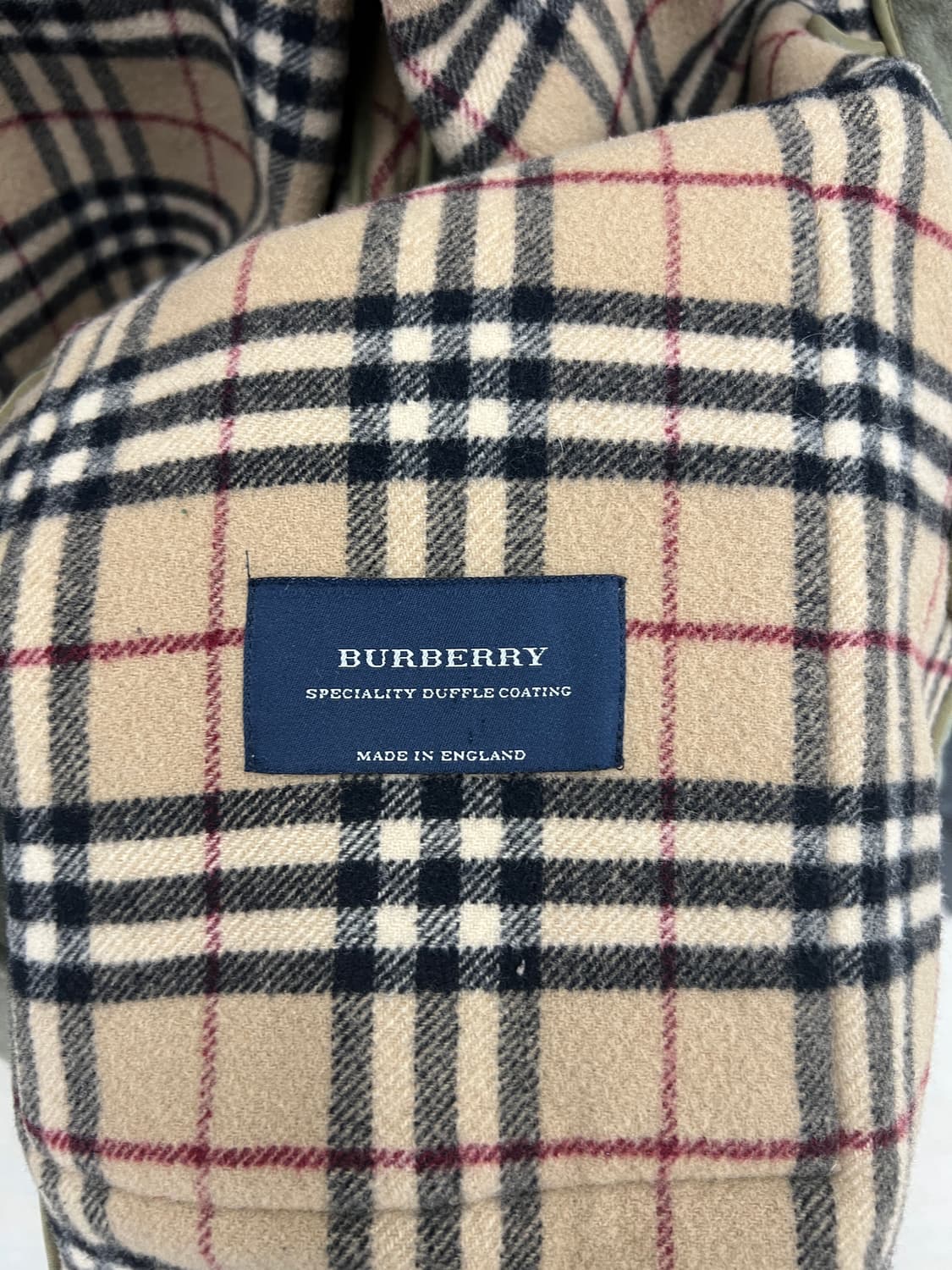 버버리 노바체크 올리브그린 더플 코트 상품이미지7