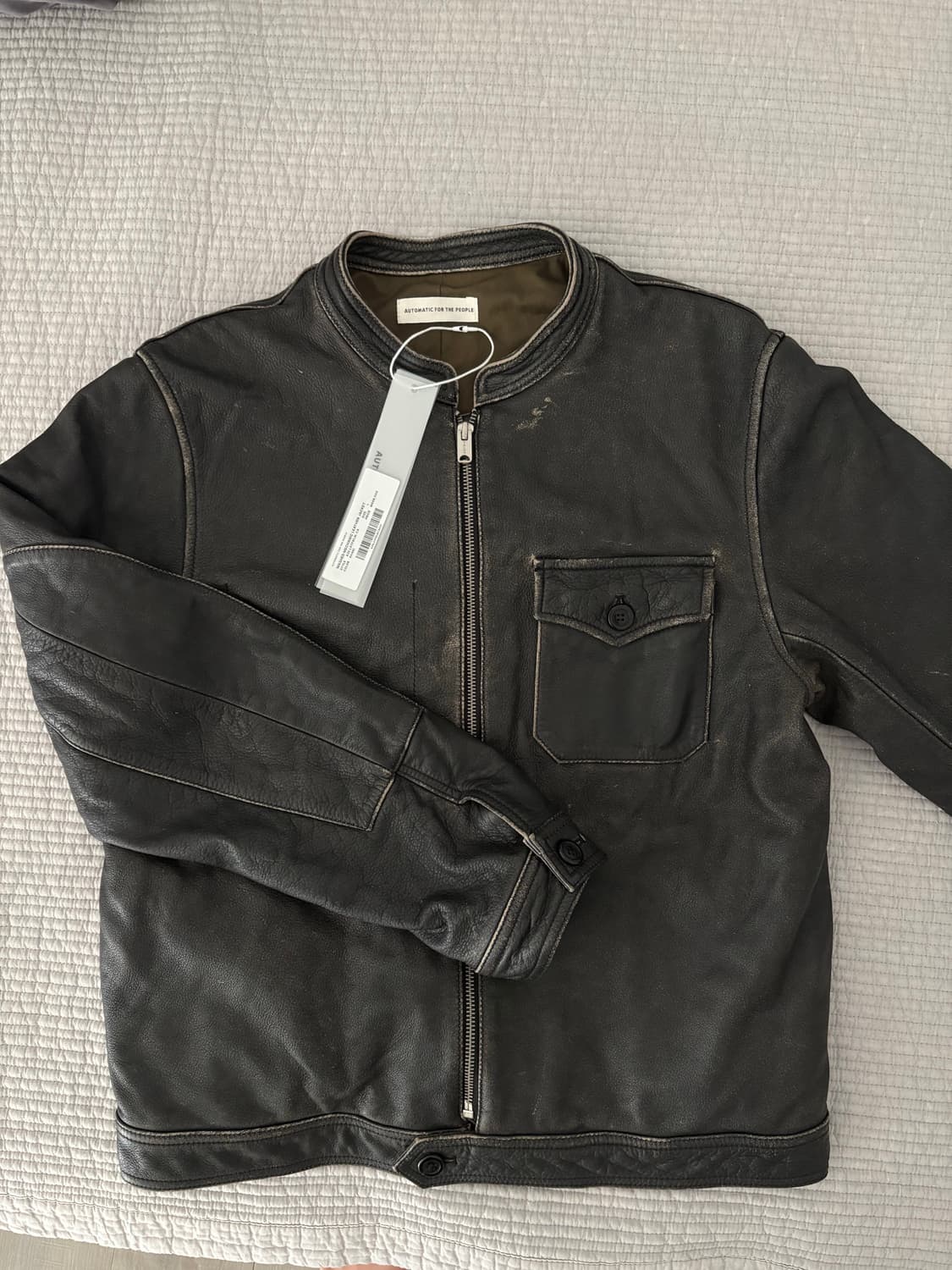 오토매틱 포 더 피플 워시드 메카닉 레더 자켓 1 상품이미지4