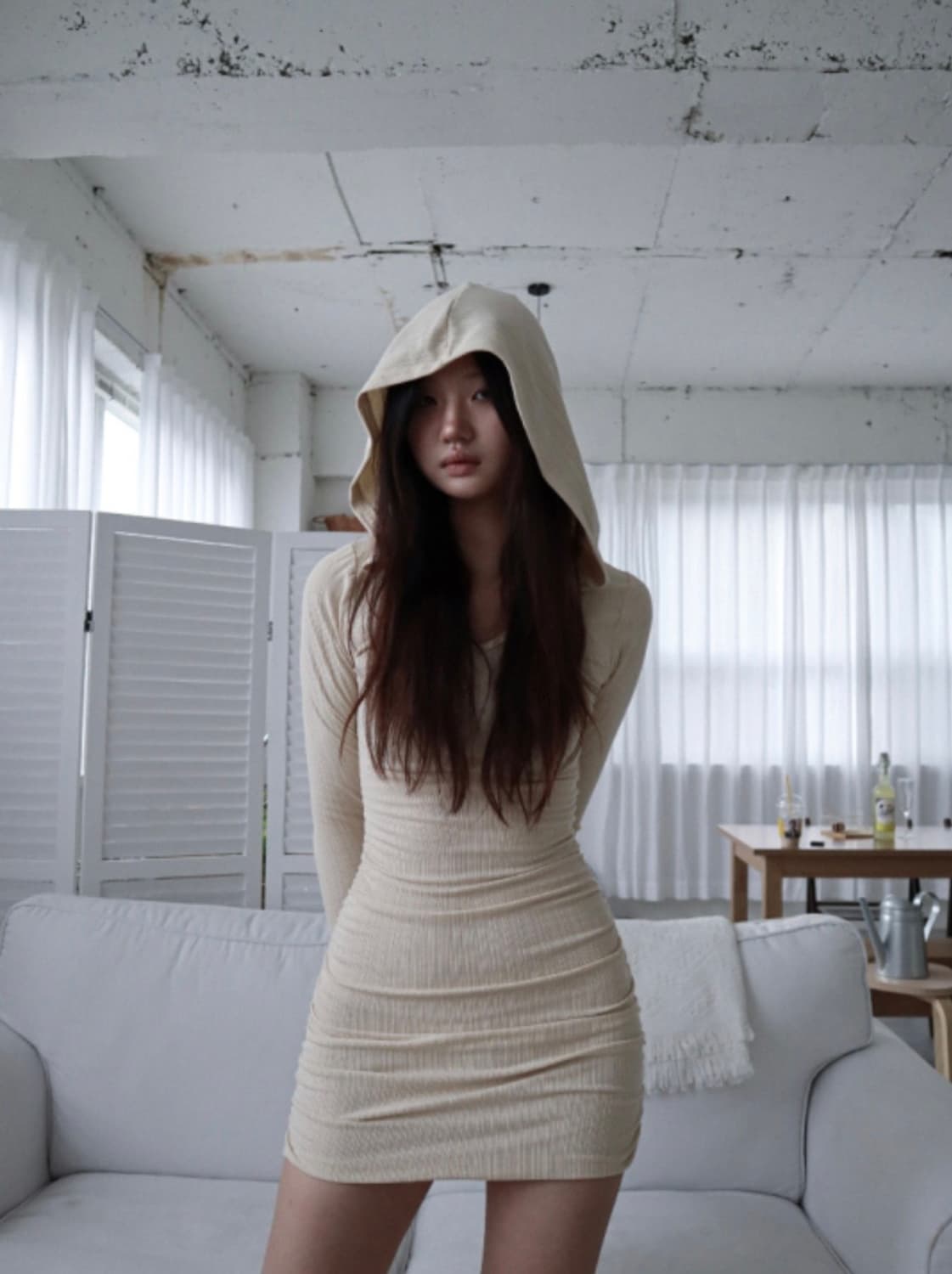 Cladda 후드 미니 원피스 상품이미지2