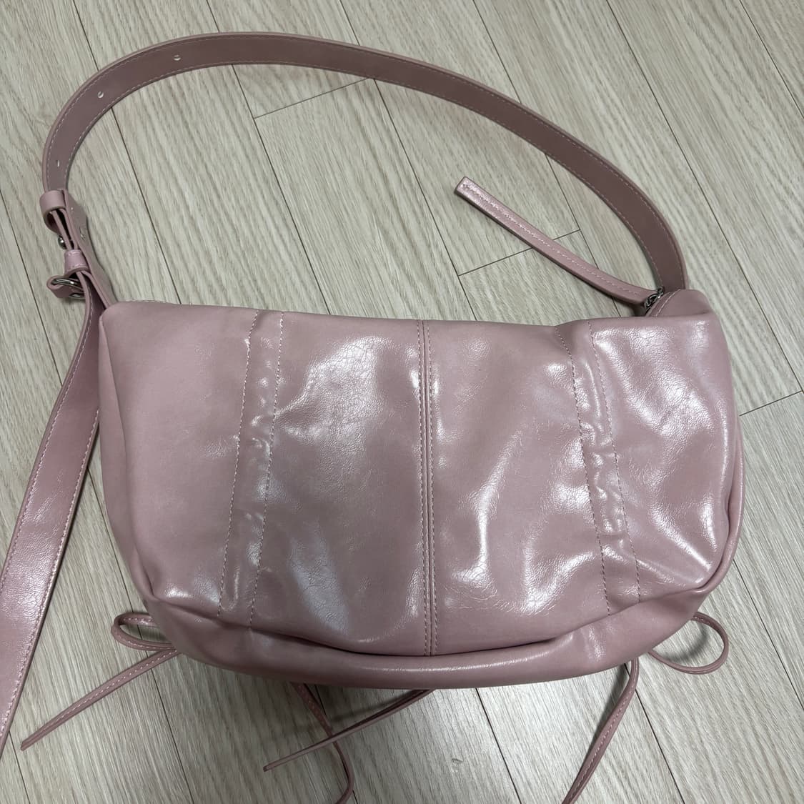 마뗑킴 하프 셔링 리본 라운드백 핑크 상품이미지6