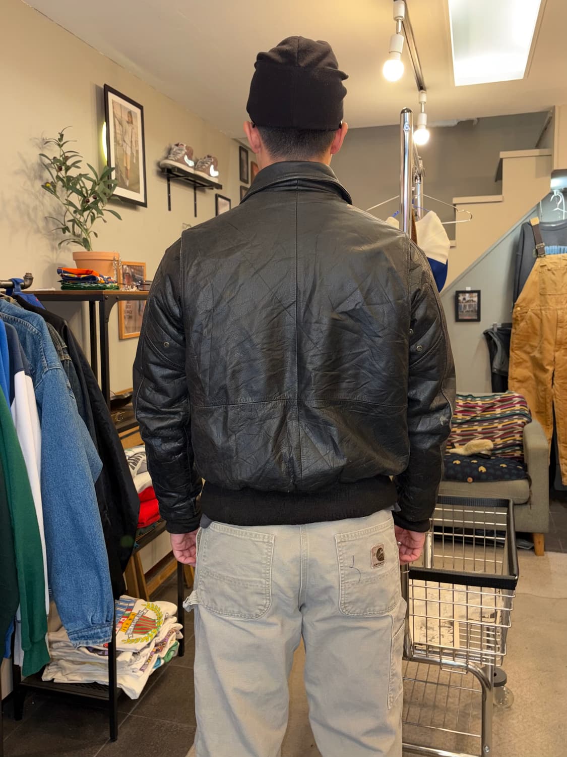 80’s American  cow-leather A-2 bomber  상품이미지8