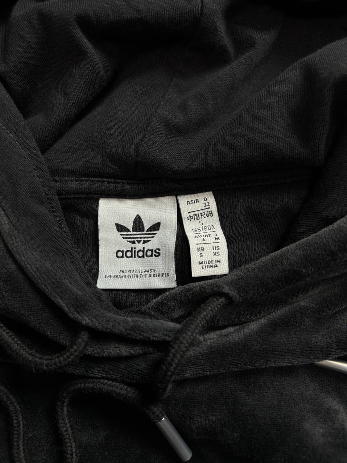 아디다스 사이드 스냅 버튼 벨벳 크롭 트랙 후드 1602 상품이미지5