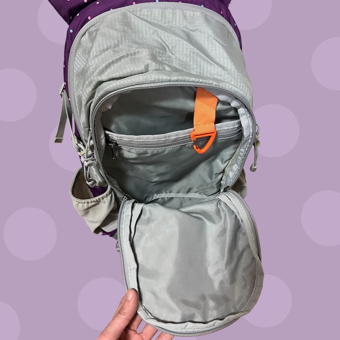 빈티지 라푸마 보라 땡땡이 백팩 상품이미지6