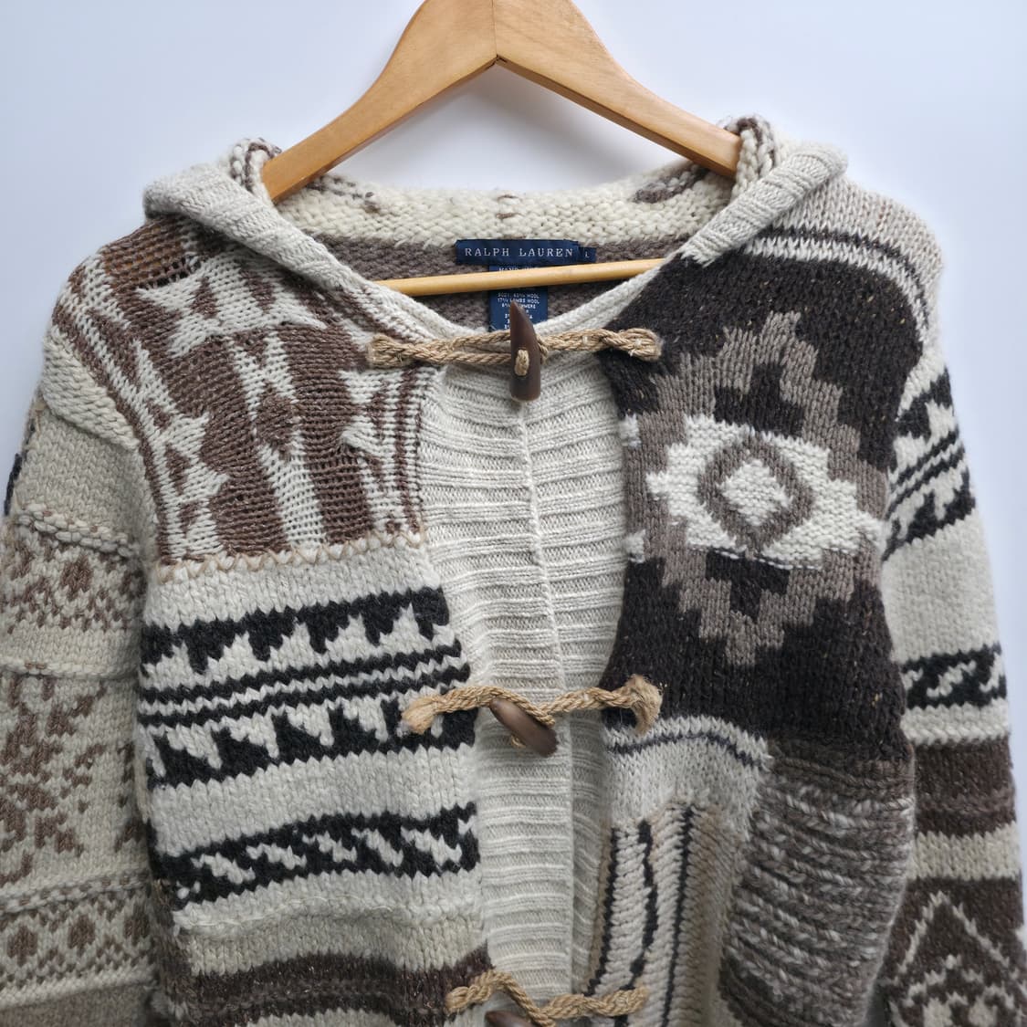 [L] 폴로 랄프로렌 노르딕 핸드 니트 후드 가디건 상품이미지2