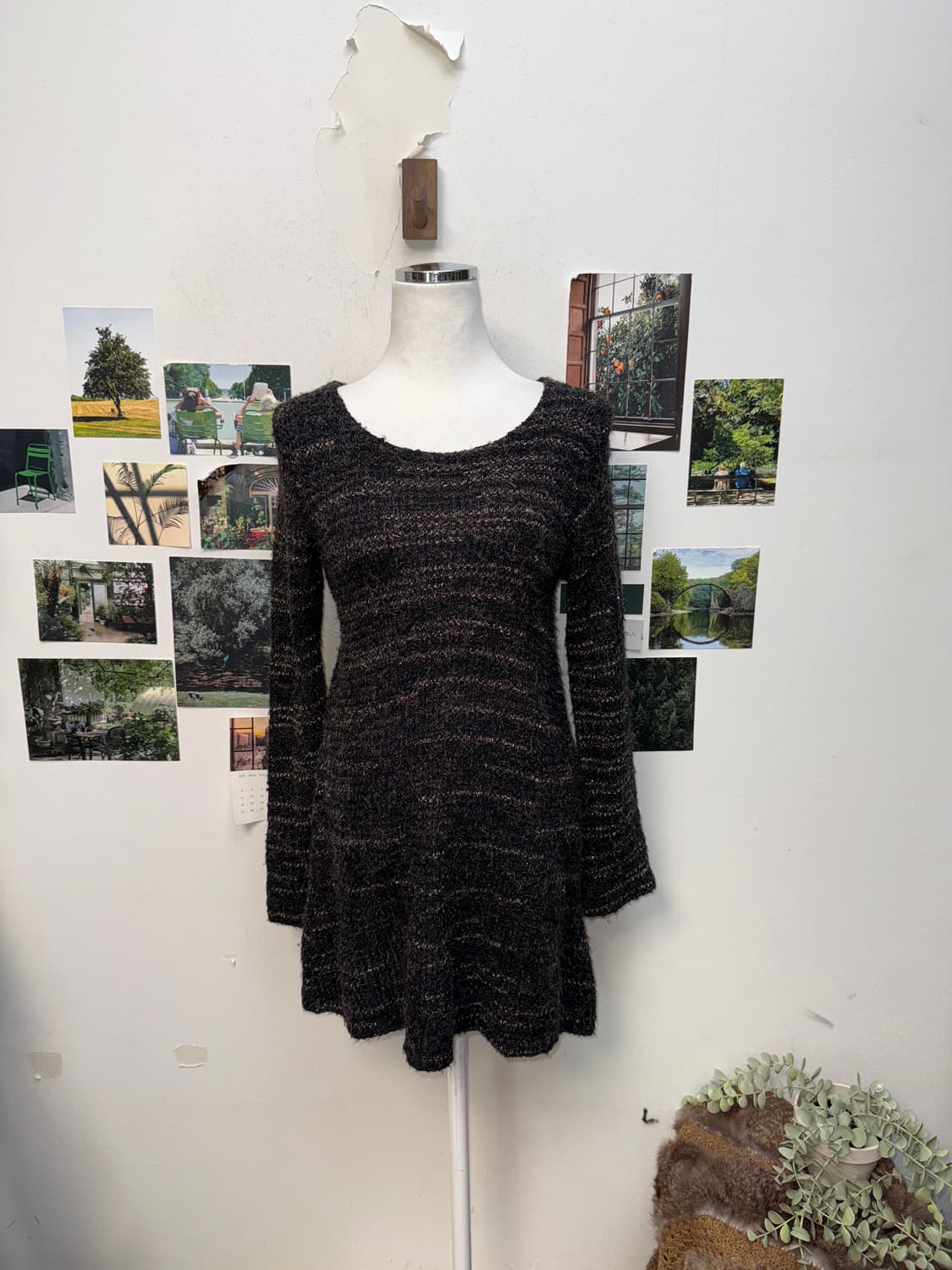 Deep purple gold bokashi knit ops 상품이미지1