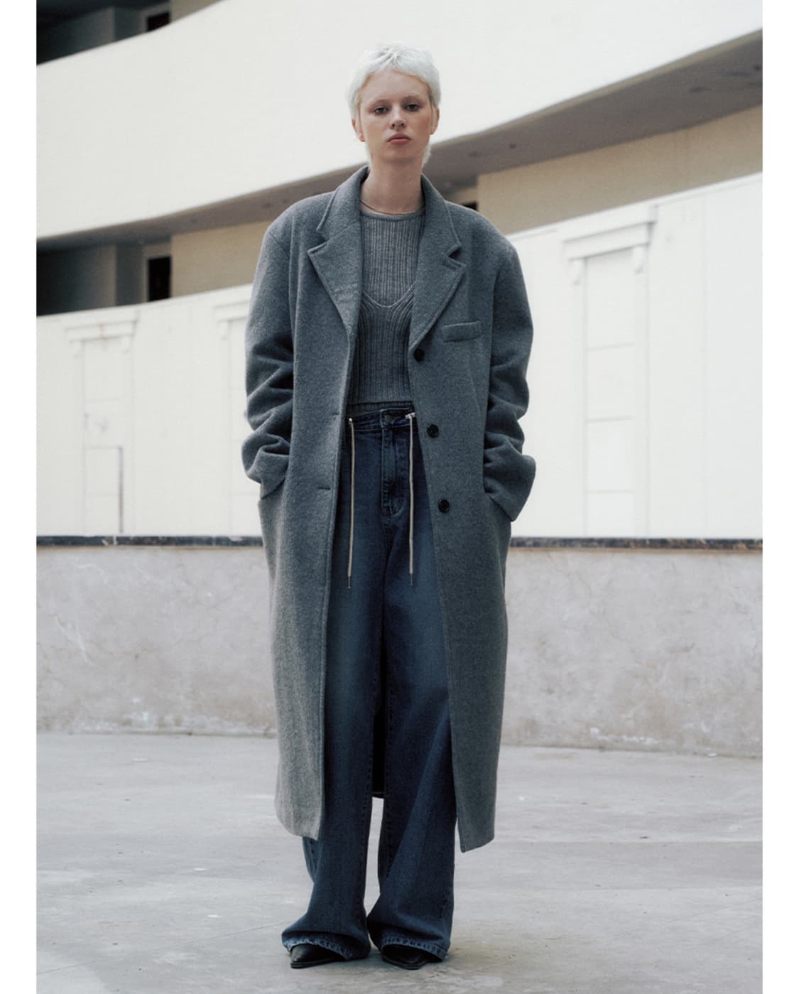 니브 울 싱글 맥시 코트 상품이미지1