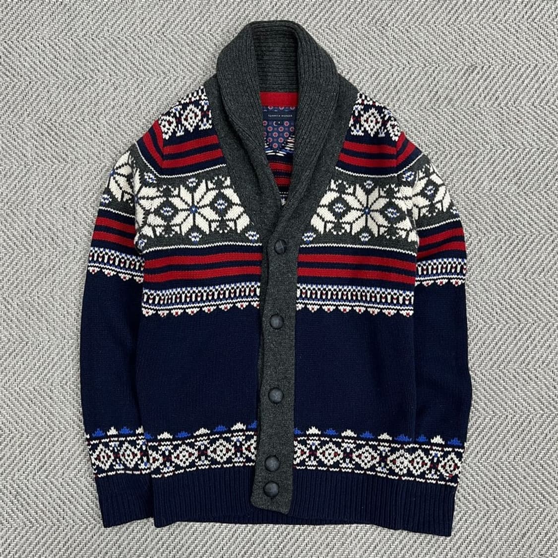 타미힐피거 눈꽃 패턴 가디건 v0853 상품이미지1