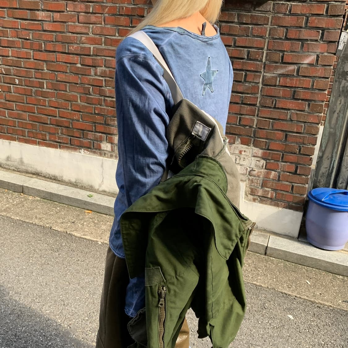 조르지오 브라토 백 레더 패치 브이넥 다잉 롱슬리브 상품이미지7