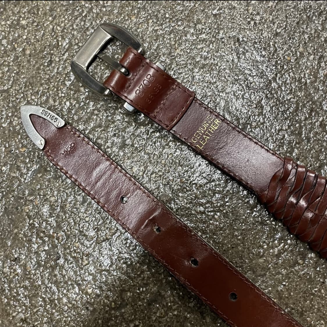 빈티지 웨스턴 레더 벨트 상품이미지3