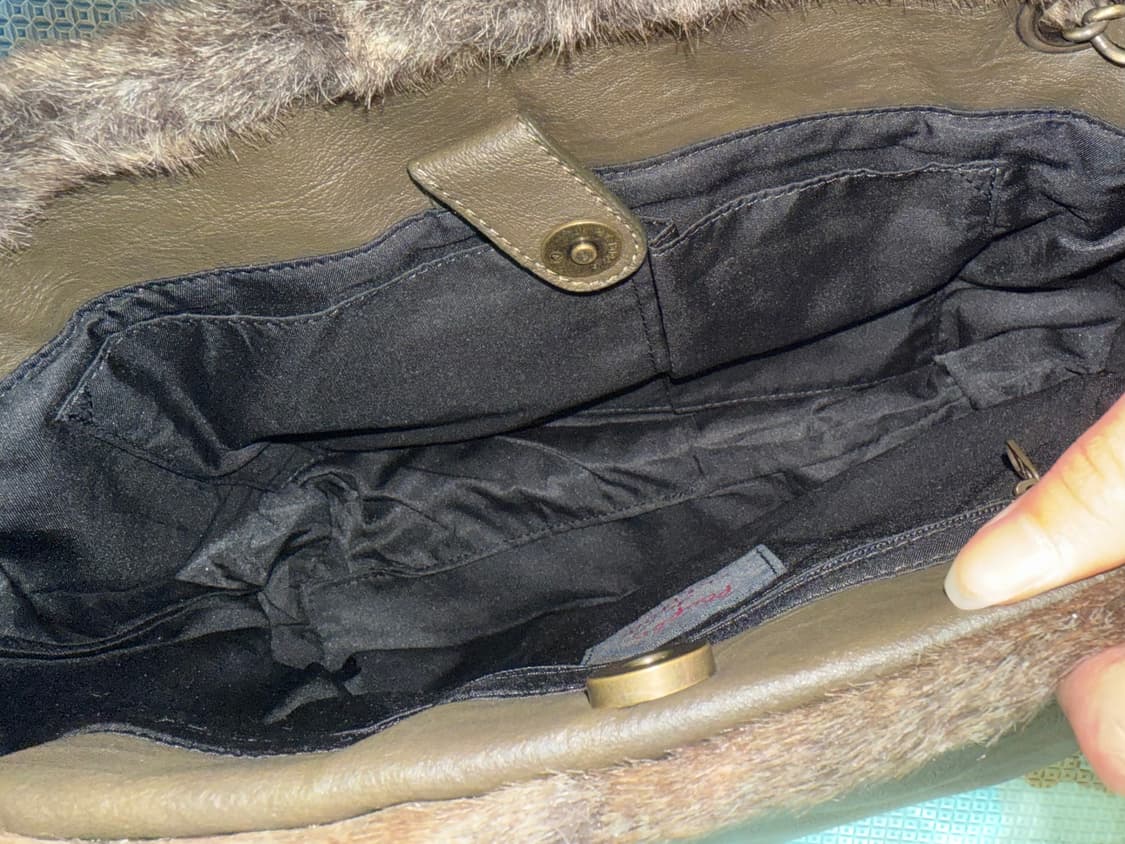 퍼 체인 숄더백 토트백 브라운 오네갸루 빈티지 가방 상품이미지5