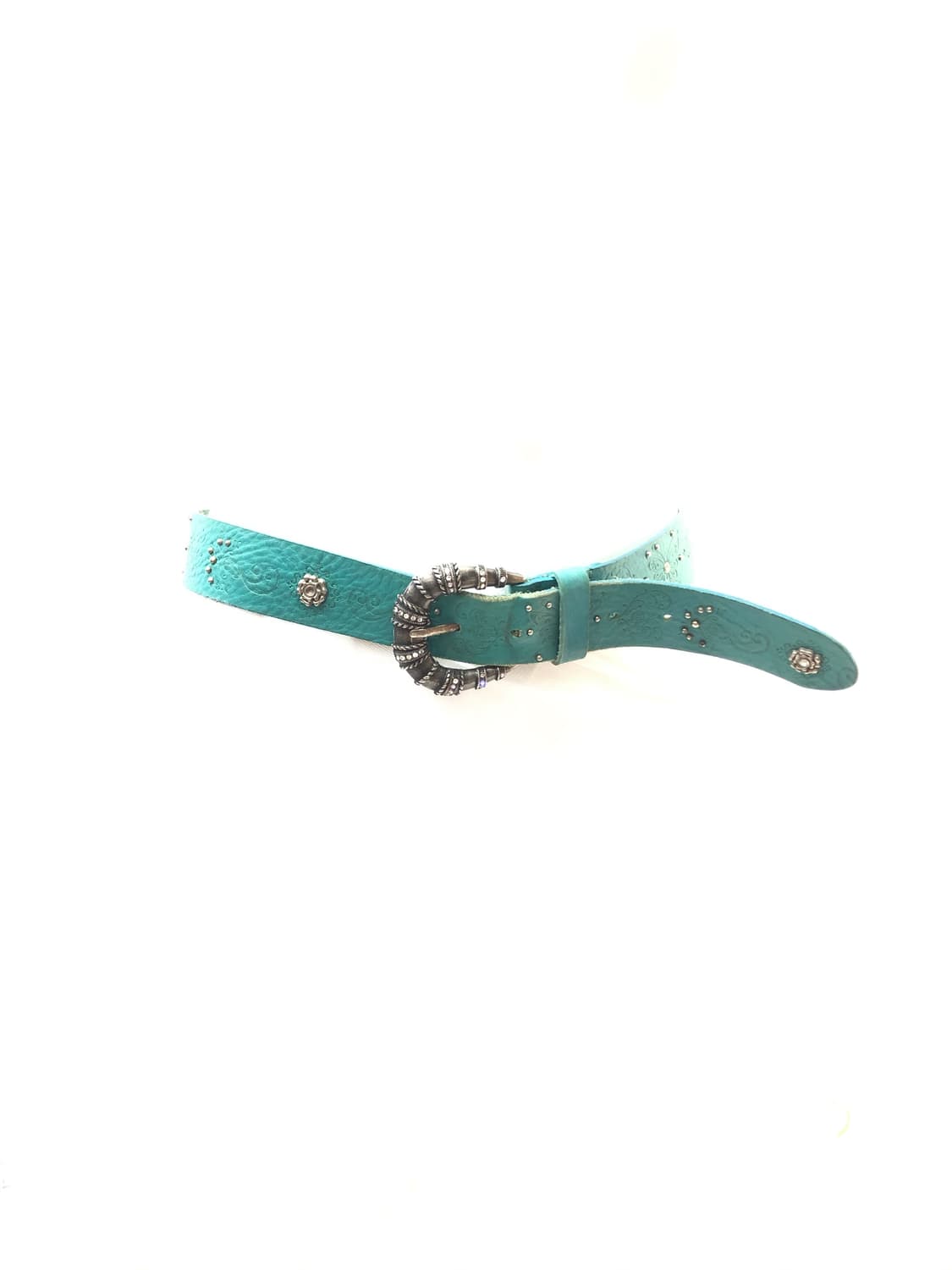 teal western buckle leather belt 상품이미지4