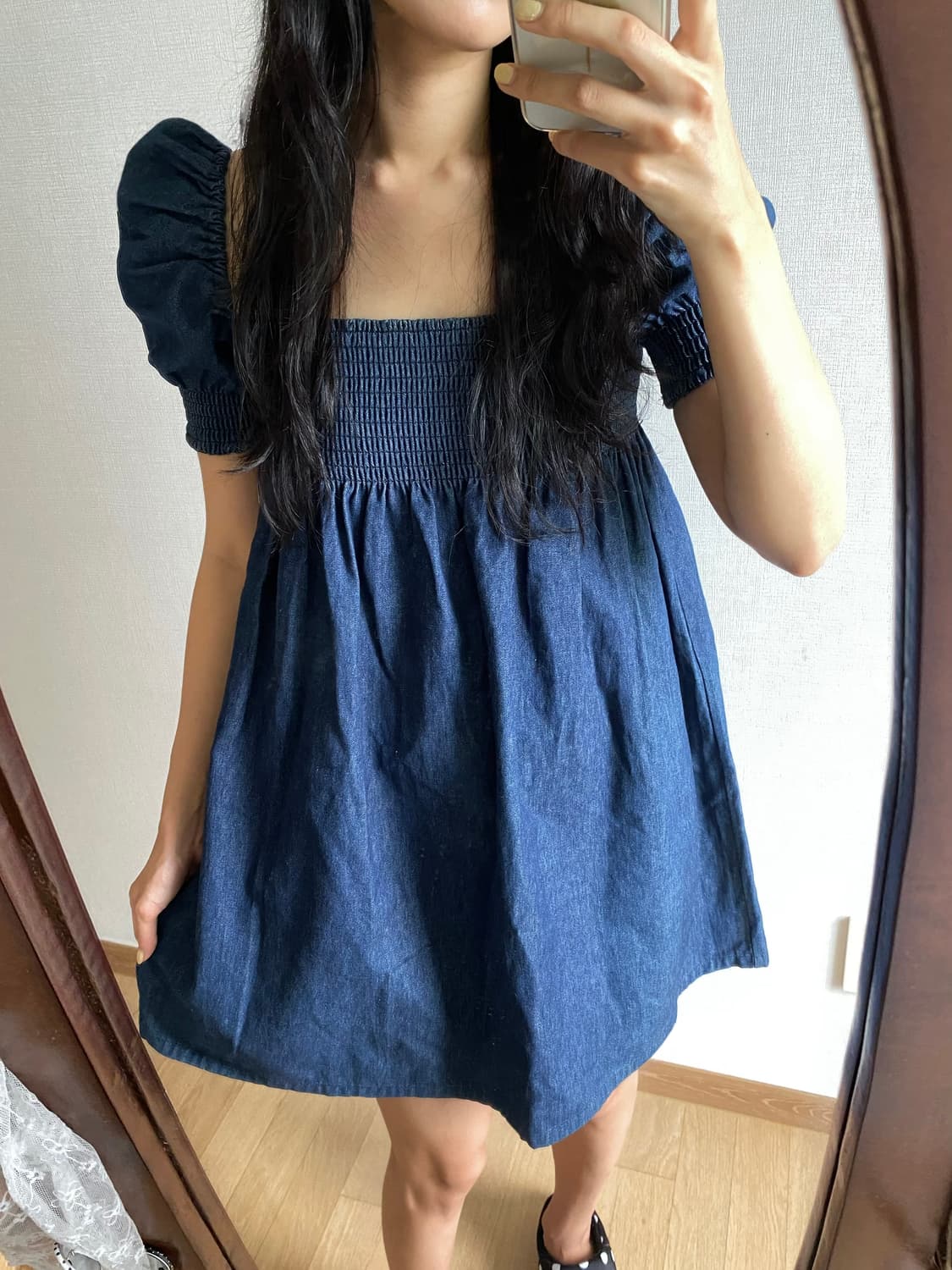 빈티지 데님 퍼프 원피스 상품이미지7