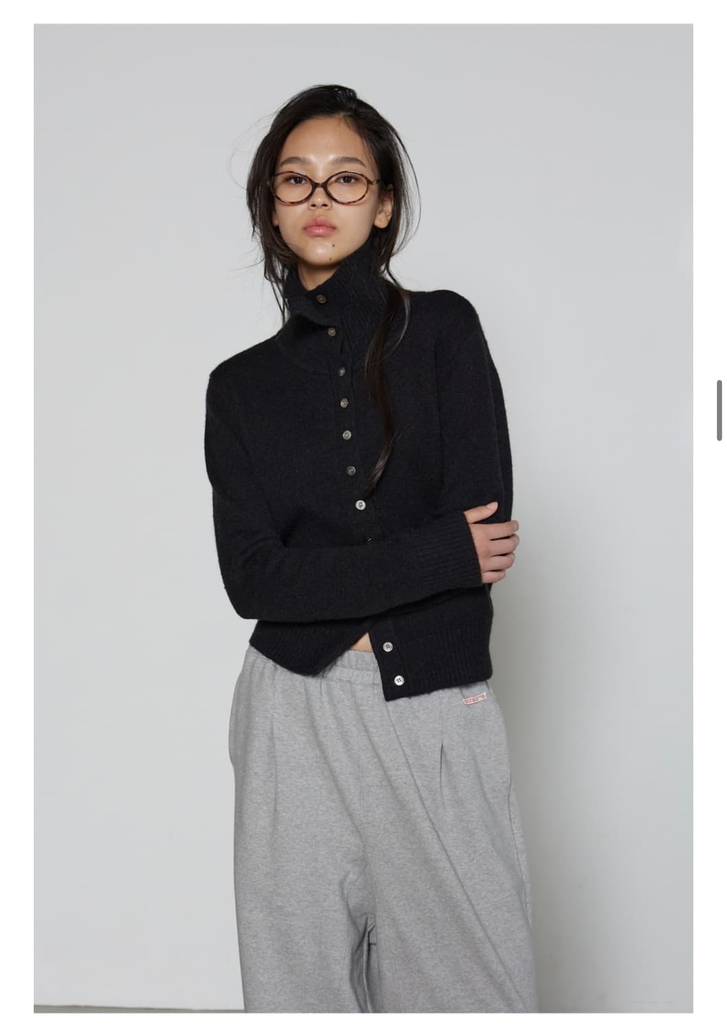 미치코런던 코시노 하이넥 가디건 (블랙) 상품이미지1