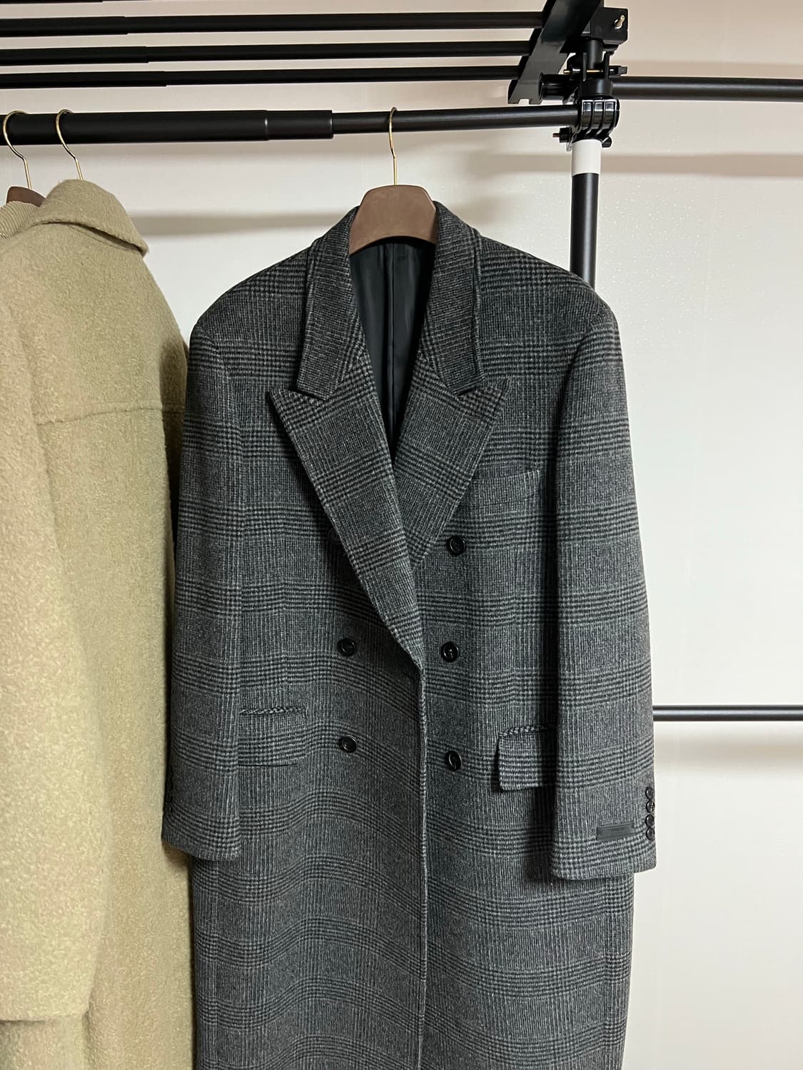 Mngu 체크 더블코트 상품이미지3