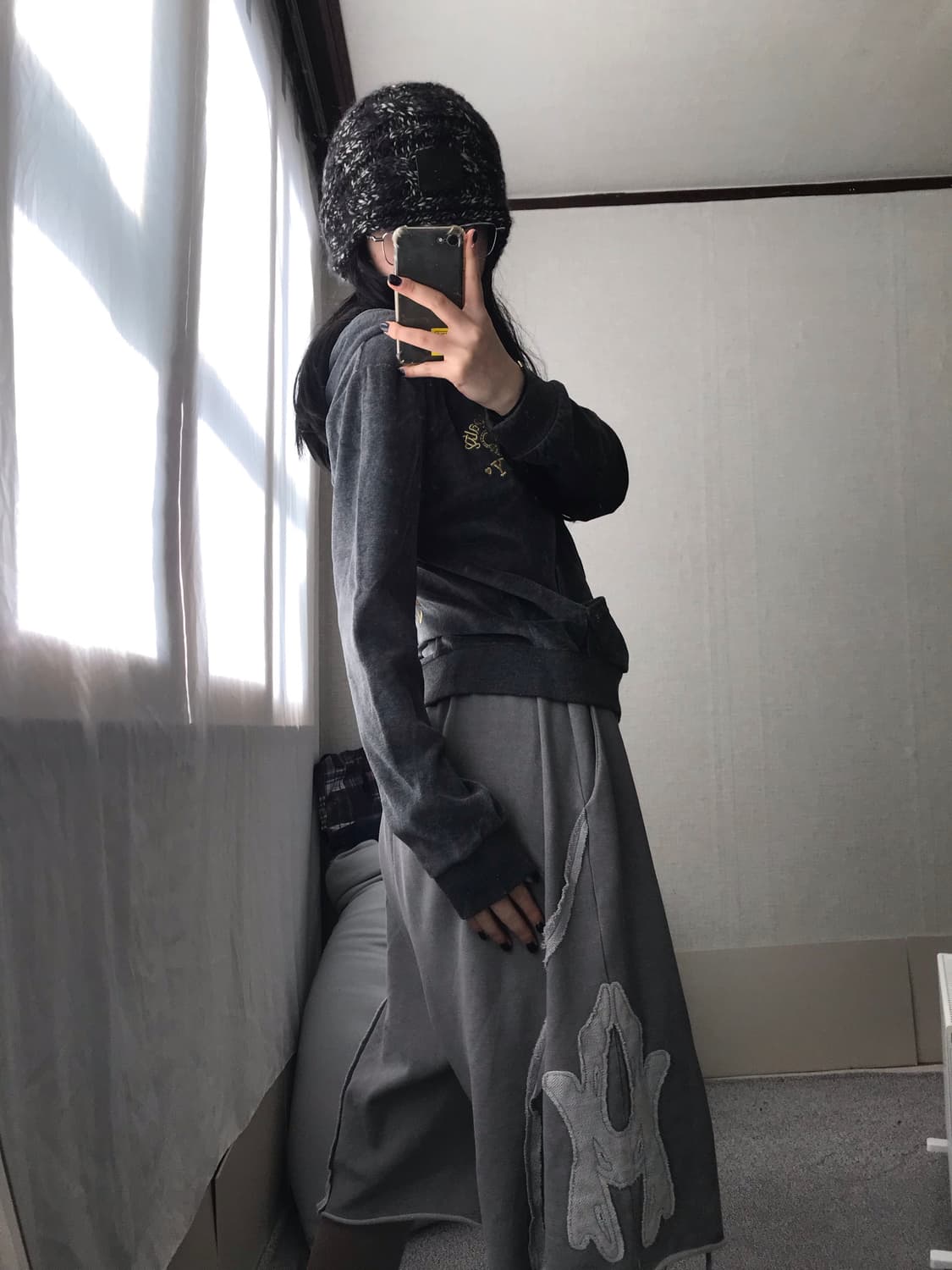 쥬씨꾸뛰르 그레이 벨벳 후드집업 상품이미지6