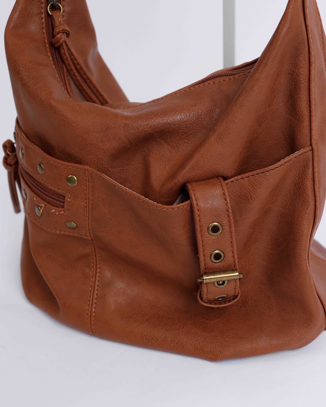 [JAPANESE VINTAGE] 빈티지 캐멀 레더 호보 숄더백 상품이미지3