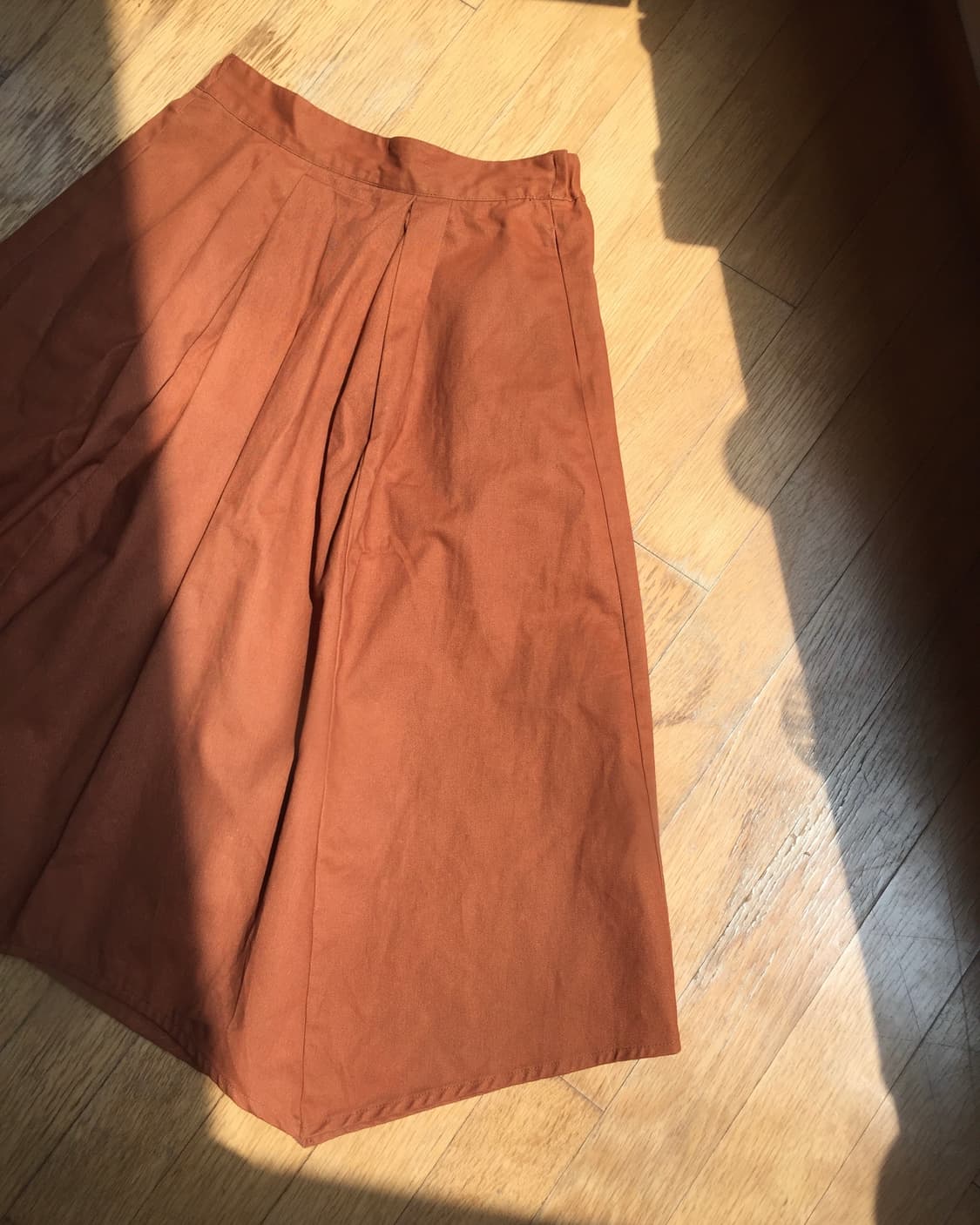 deep orange tuck flare skirt 상품이미지5
