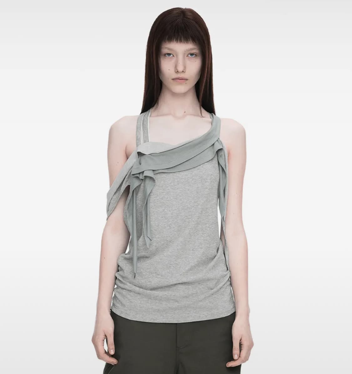 나체 RAWCUT HALTER SLEEVELESS MELANGE GRAY 상품이미지1