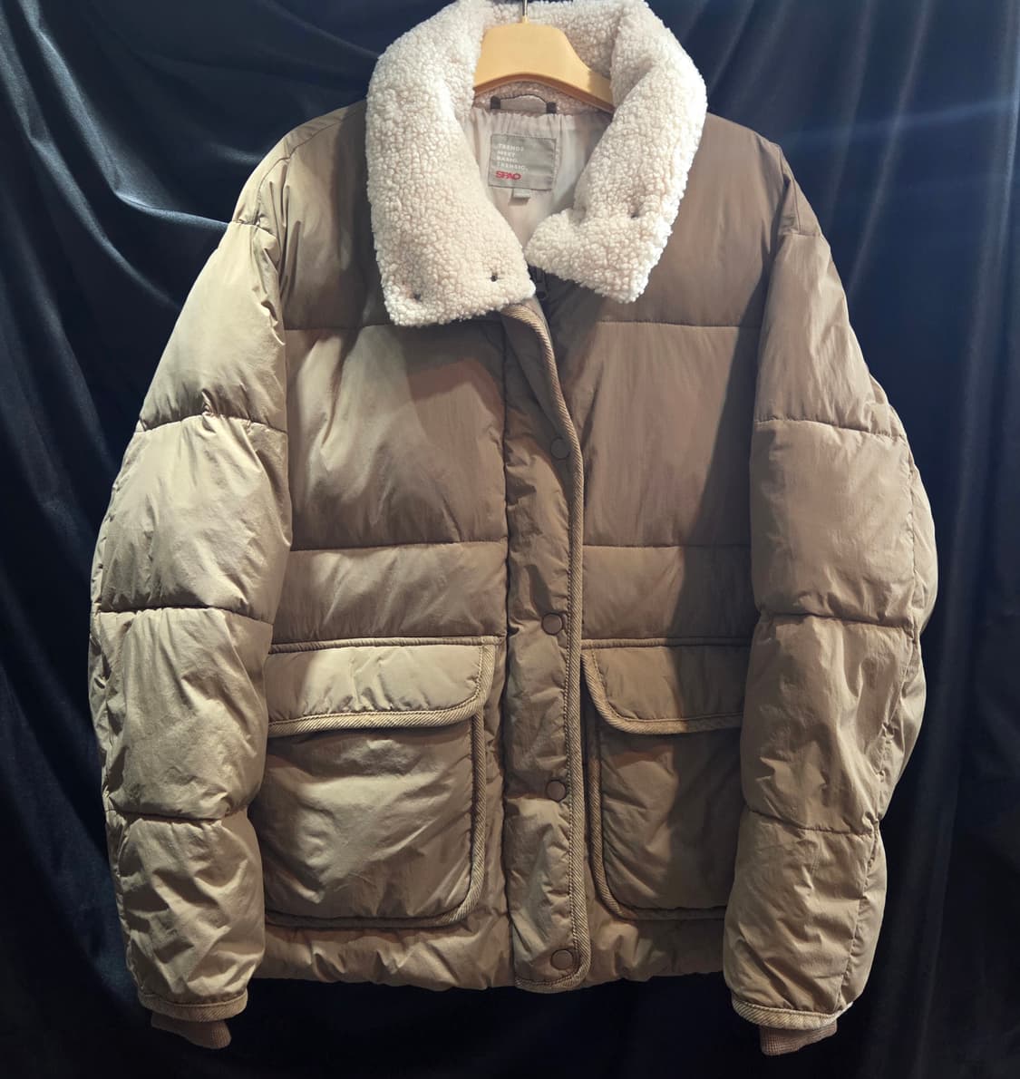 SPAO 뽀글이 카라 오버핏 패딩 점퍼 상품이미지1