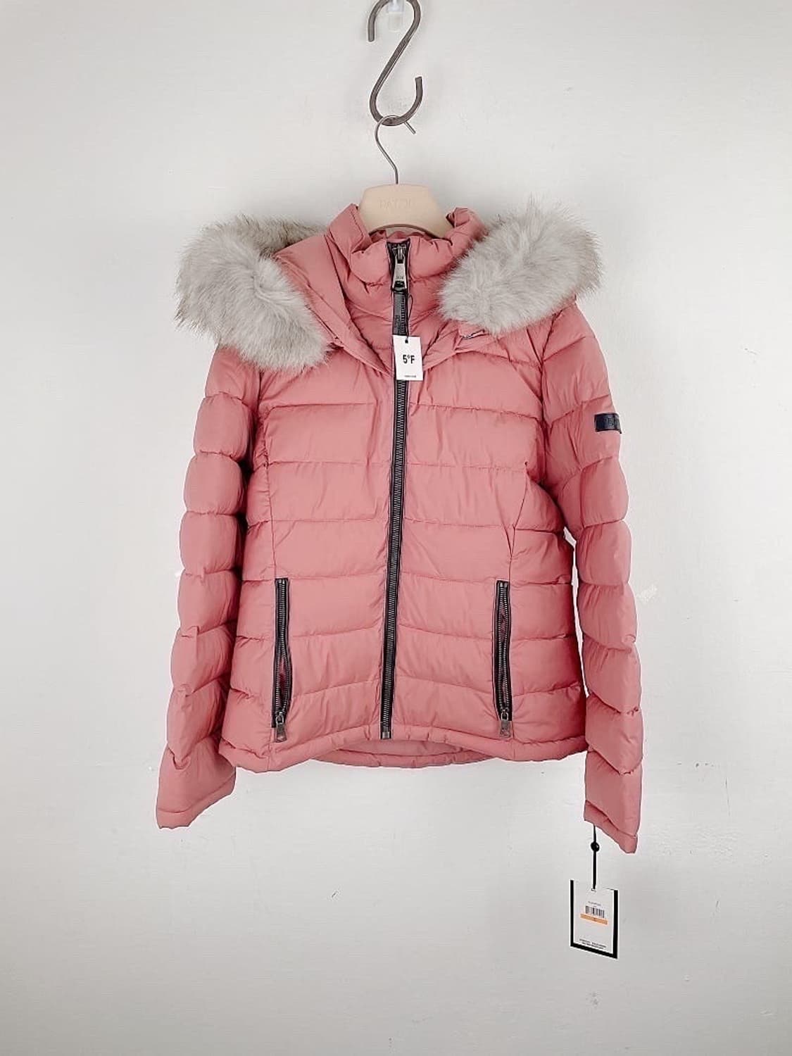 (정품/새상품) DKNY 여성 털 후드 분홍 점퍼 상품이미지1