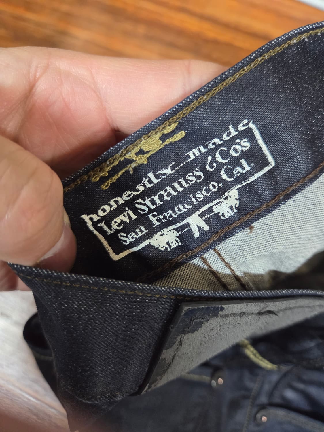 리바이스 왁스 코팅 진 팬츠 30 슬림핏  상품이미지4